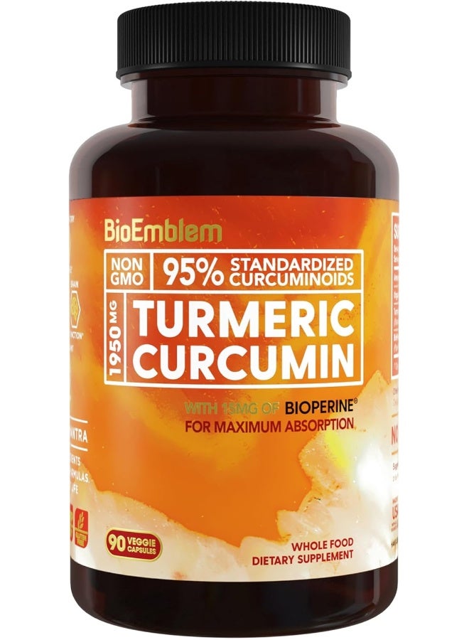 BioEmblem Turmeric Curcumin Supplement with BioPerine Joint Support & Anti-Inflammatory - Image 1